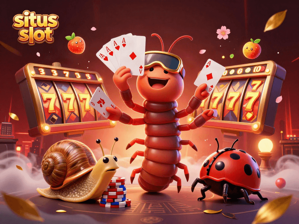 Experience situs slot action with a lively 3D cartoon dealer and colorful slot reels