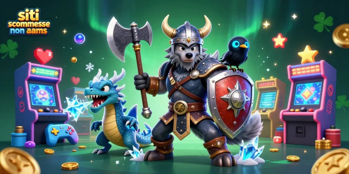 Scommetti nei migliori siti scommesse non AAMS con un guerriero lupo e un drago nel mondo del gioco.