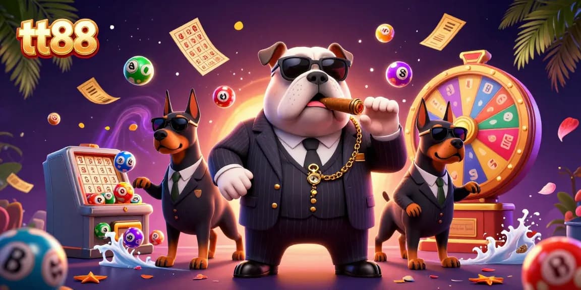 Engage with TT88's thrilling lottery experience amidst vibrant, dynamic gaming elements.