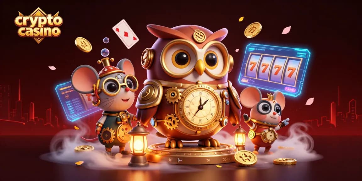 Jouez au crypto casino avec des machines à sous, des cartes flottantes et des pièces en Bitcoin.
