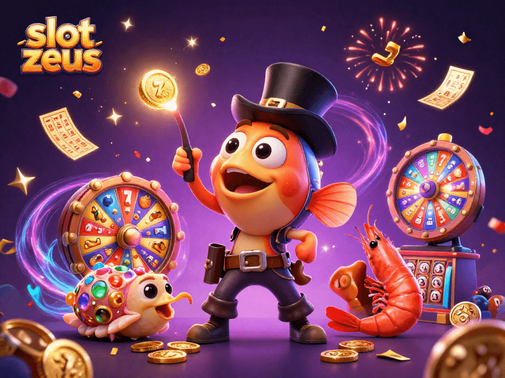 Watch as the slot zeus anglerfish attracts golden coins in a vibrant casino scene with dynamic visual effects.