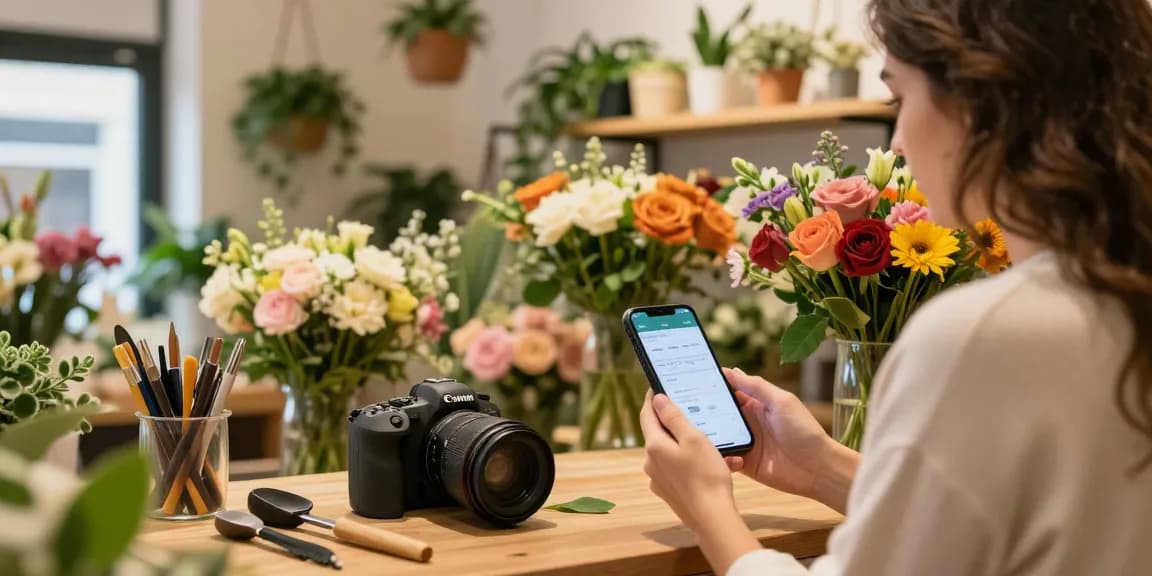 Flower shopping experience with MODALWD in an online store.
