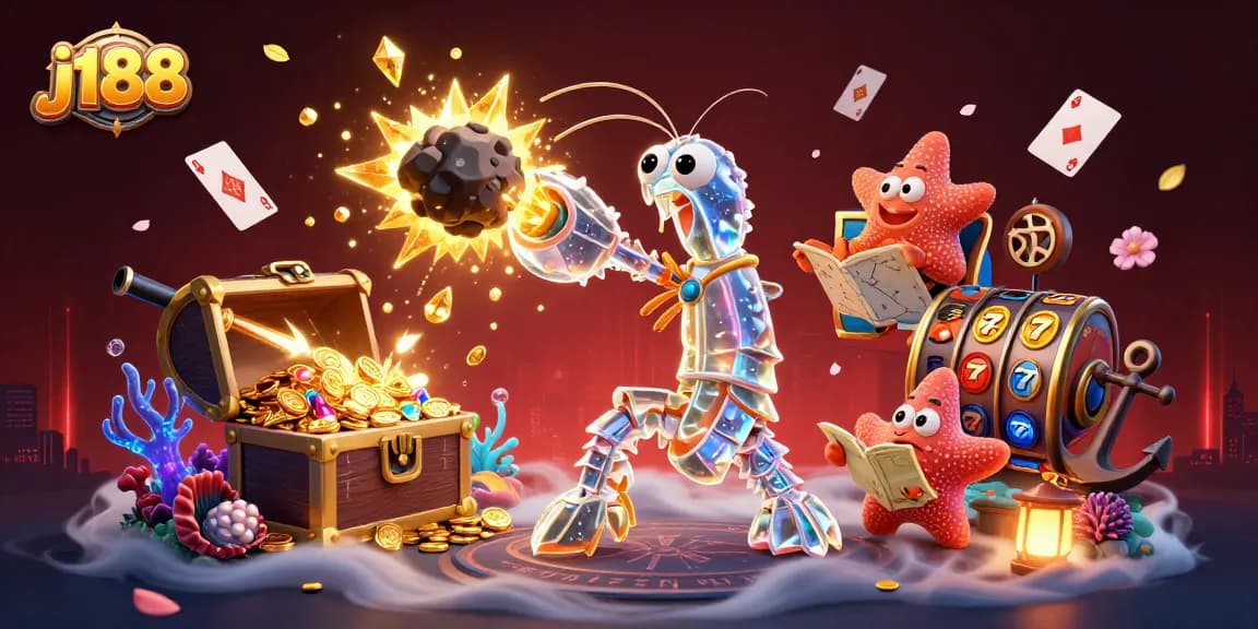 Experience j188 slots with a galactic samurai in action amidst gold coins and vibrant underwater treasures.