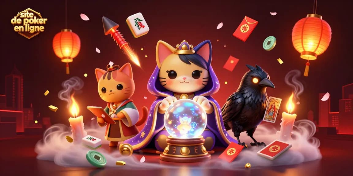 Jouer sur le site de poker en ligne avec des personnages mystiques et des éléments de jeu spectaculaires.