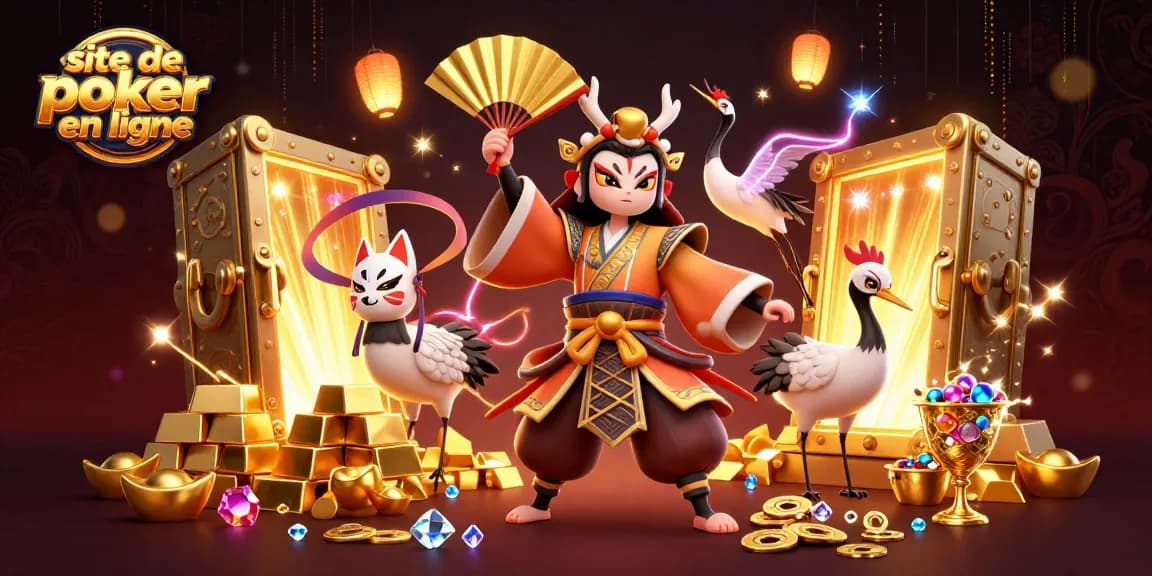 Gagnez avec le site de poker en ligne grâce à une illustration dynamique de personnages de poker 3D.