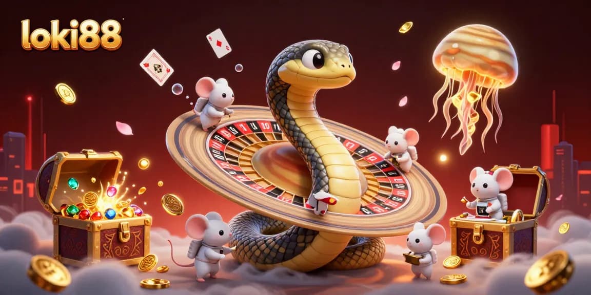 Experience thrilling bets with loki88 in an ultra-detailed 3D casino illustration.