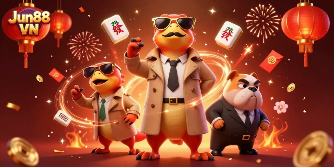 Experience exciting gaming at Jun88 VN while enjoying vibrant casino-themed illustrations.