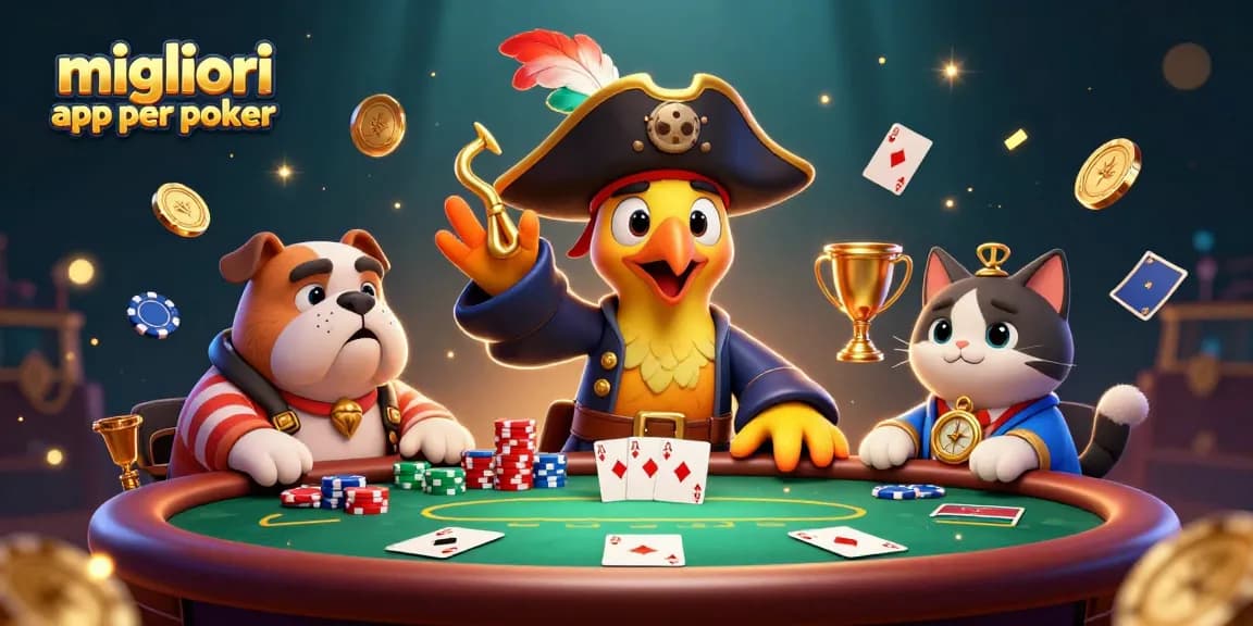 Migliori app per poker: gioca con il poker virtuale al tavolo tra personaggi divertenti e avvincenti.