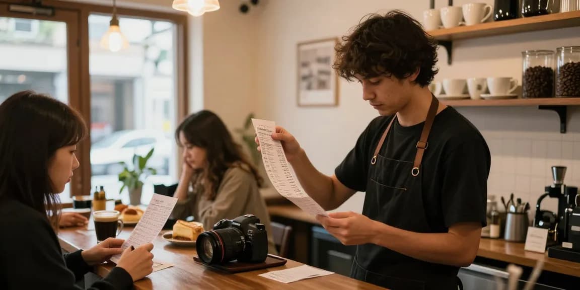 Barista menganalisis struk untuk menemukan nomor rejeki keberuntungan