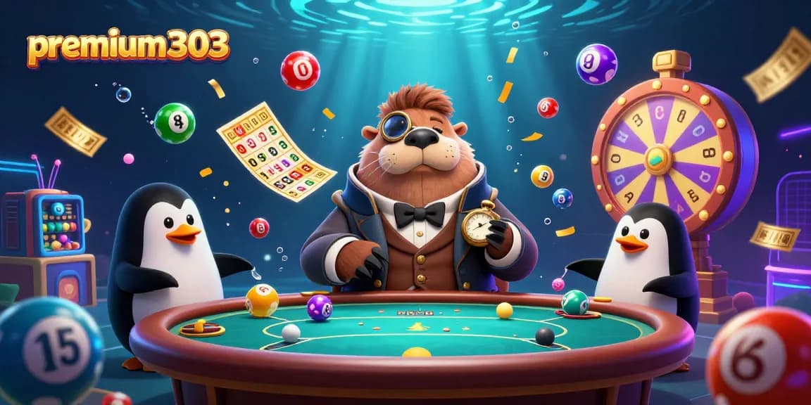 Experience thrilling gameplay with premium303 showcasing a jolly walrus and his casino companions.
