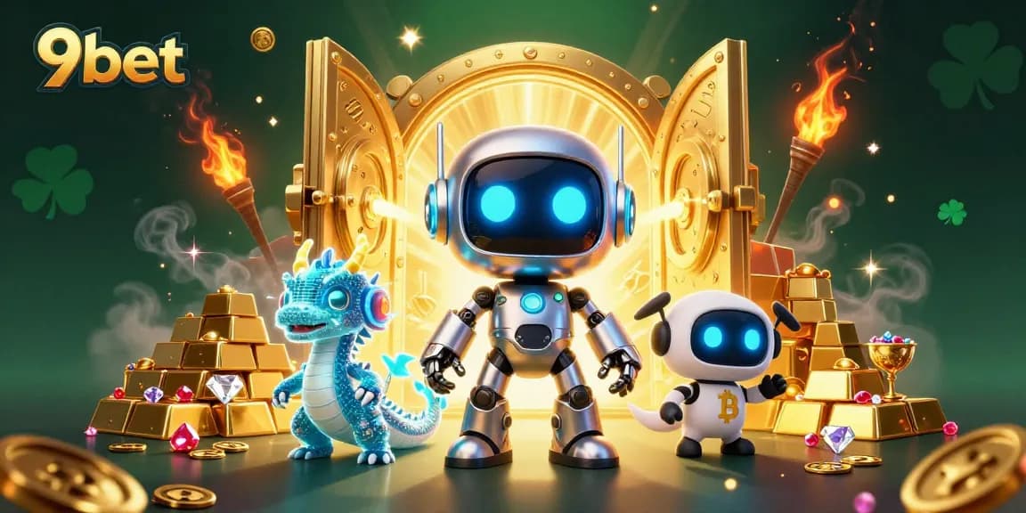 Experience vibrant gaming with the captivating 9bet cyberpunk mascot and treasures.