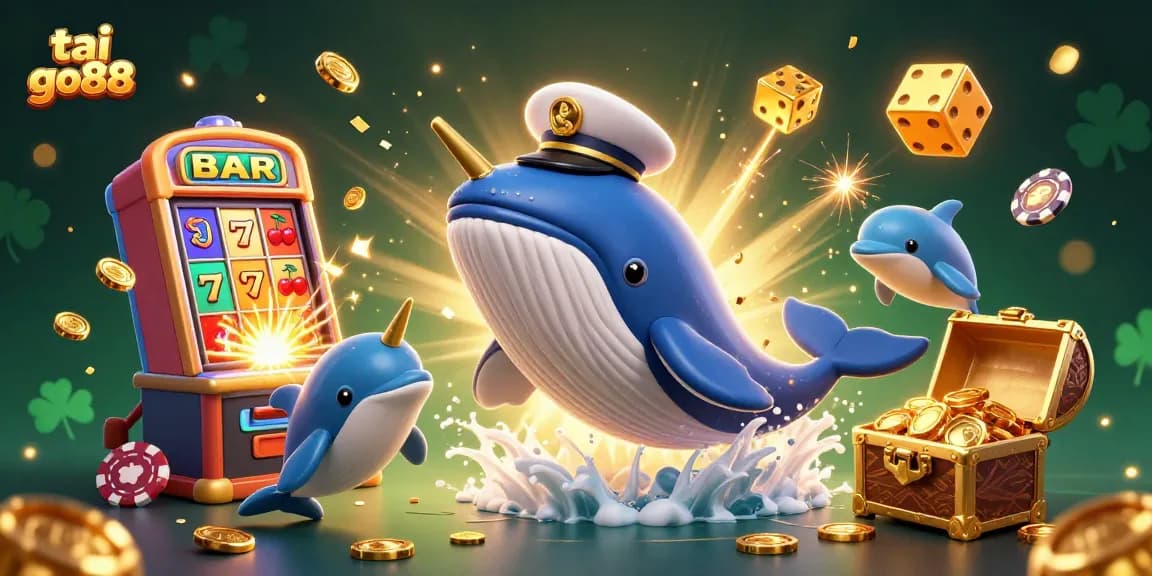 Engage in the excitement of tai go88 gaming with a dynamic scene featuring casino characters and elements.