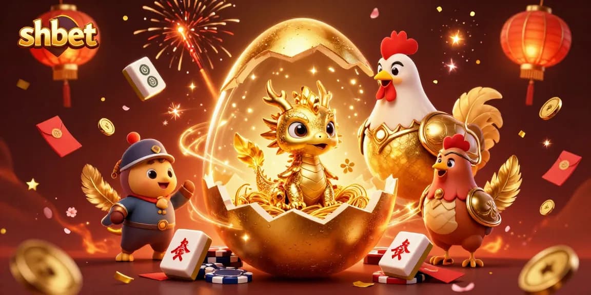 Experience thrilling dragon gaming moments at shbet with golden poker chips and festive elements.