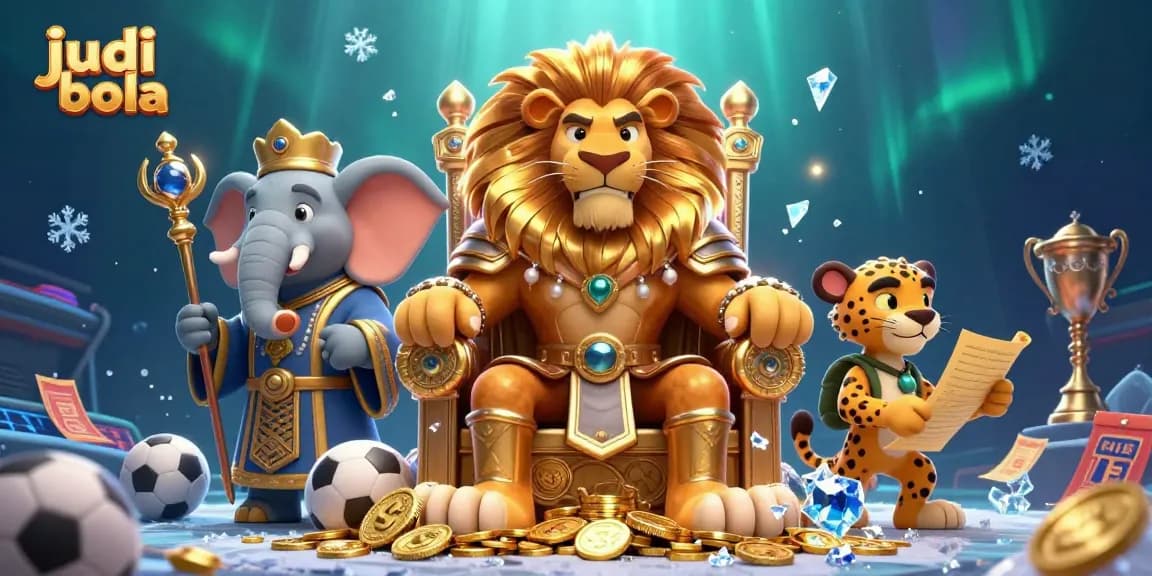 Engage in judi bola excitement with sports elements and regal characters illustrated 3D style
