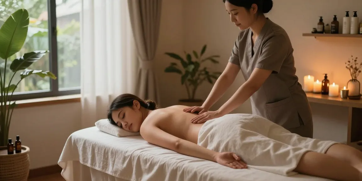 안산출장안마을 받고 있는 고객과 전문 마사지사가 편안한 분위기에서 마사지를 하고 있습니다.