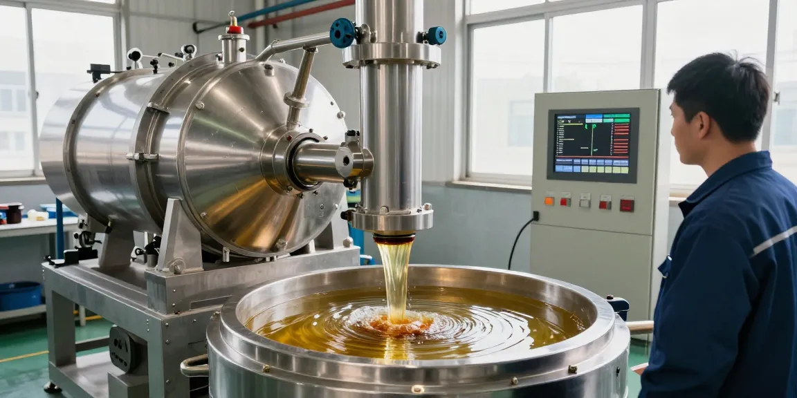Oil centrifuge effectively purifying oil in an industrial setting with technician monitoring the process.