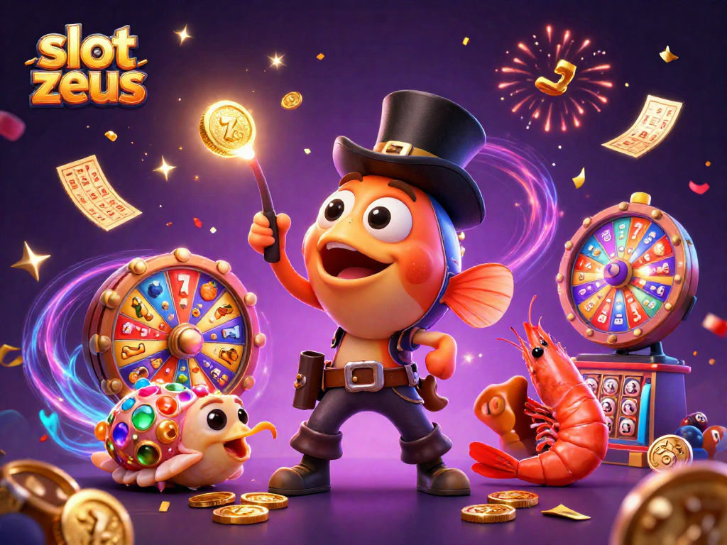 Watch as the slot zeus anglerfish attracts golden coins in a vibrant casino scene with dynamic visual effects.