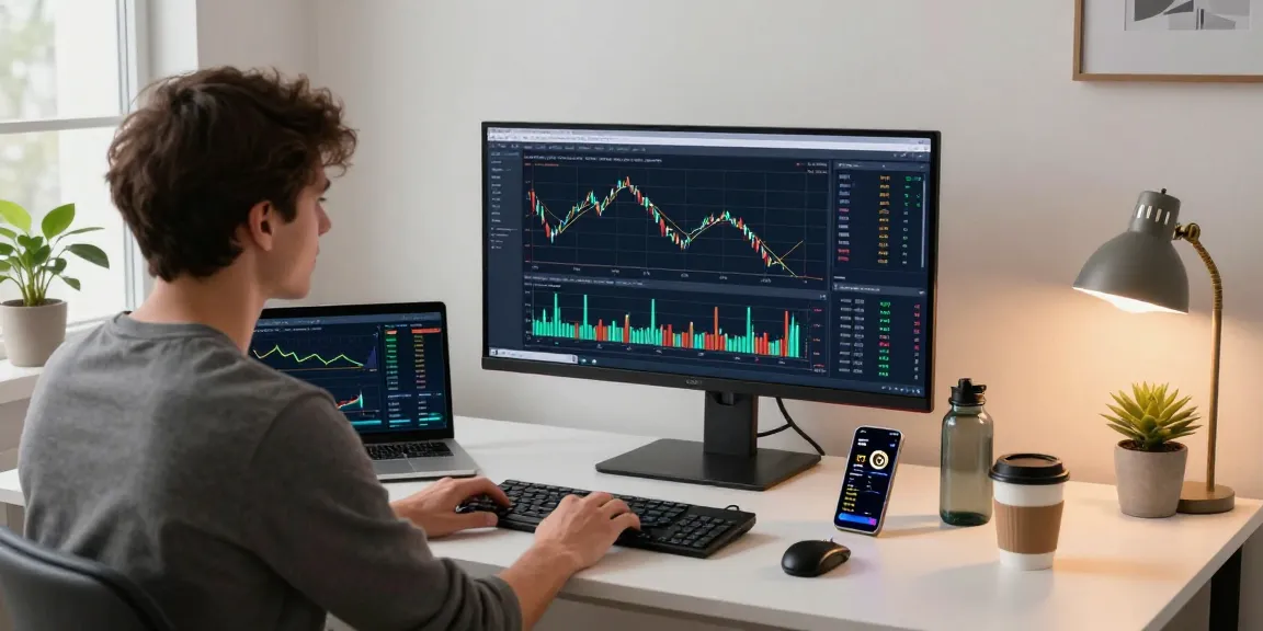 Stockton Rush net worth insights on modern cryptocurrency trading and analytics setup in home office