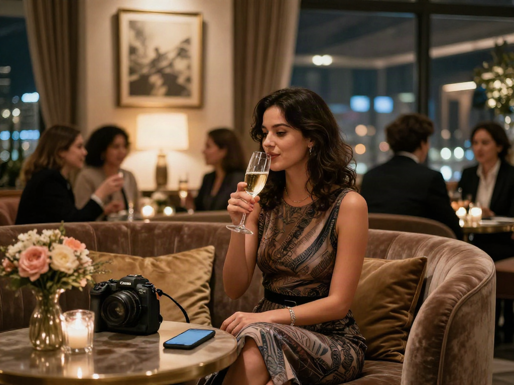Call girls enjoying an upscale evening in a luxurious lounge, creating an inviting atmosphere.