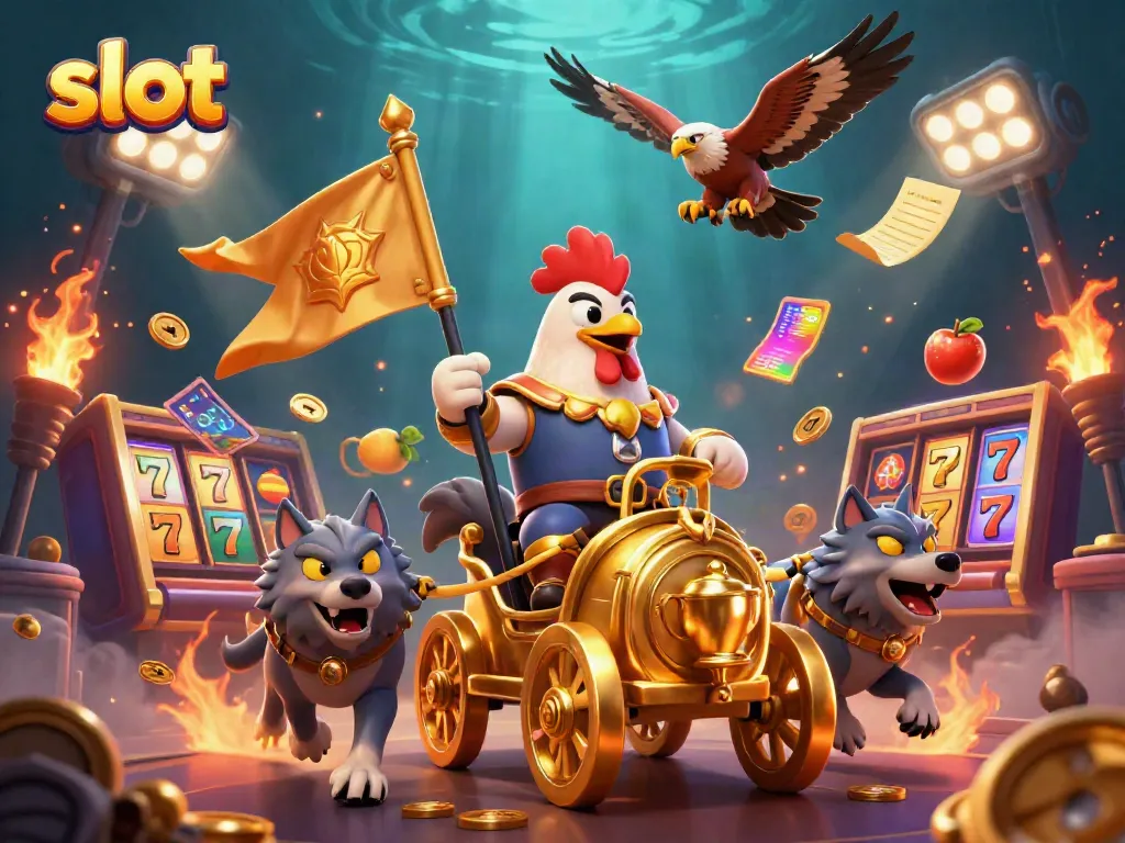Mesin slot berwarna-warni dengan strategi judi yang menguntungkan dan atraksi jackpot.