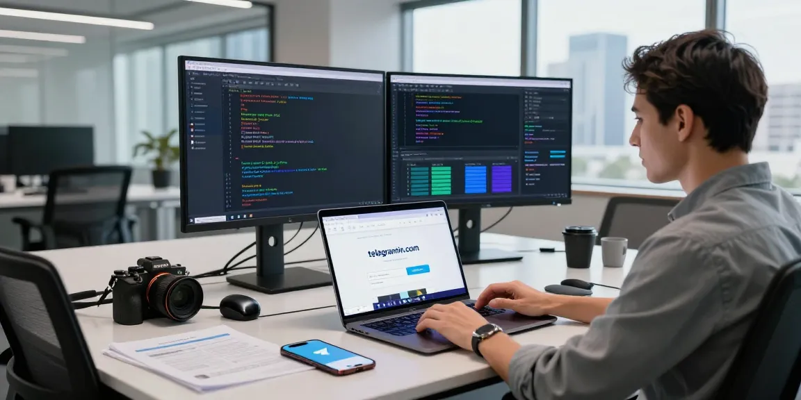 telegraimin.com workspace scene showcasing a user interacting with a dynamic digital interface
