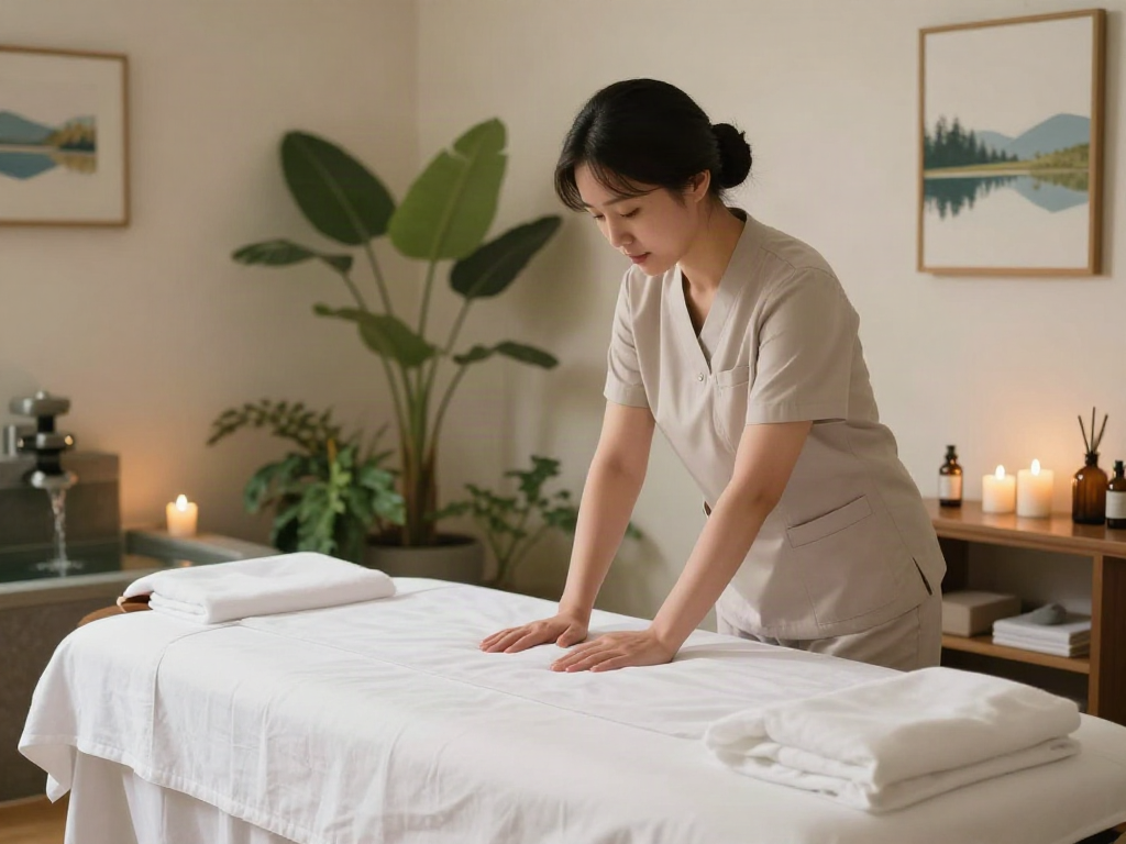 Experience soothing 김포출장마사지 in a tranquil therapy room with calming decor and ambient lighting.