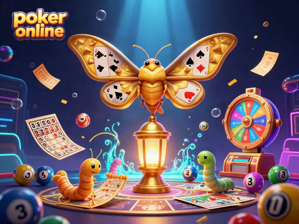 Experience exhilarating poker online action with vibrant 3D elements and a captivating atmosphere.