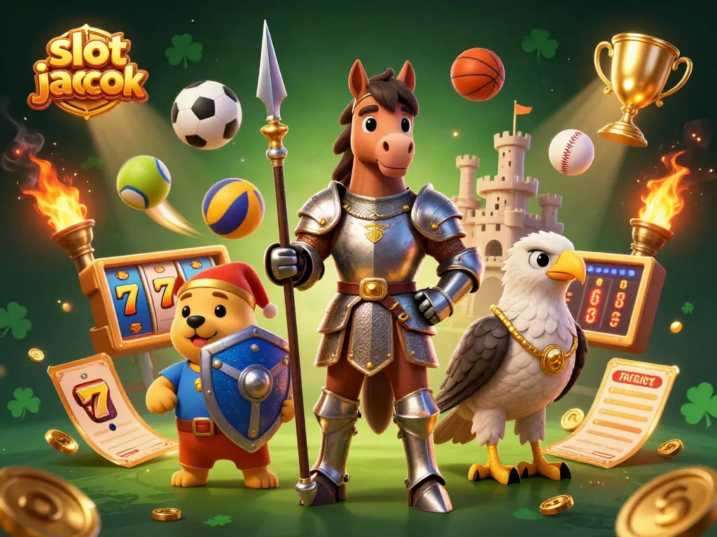 Experience the excitement of slot jackpot reels and dynamic casino elements in this vibrant illustration.