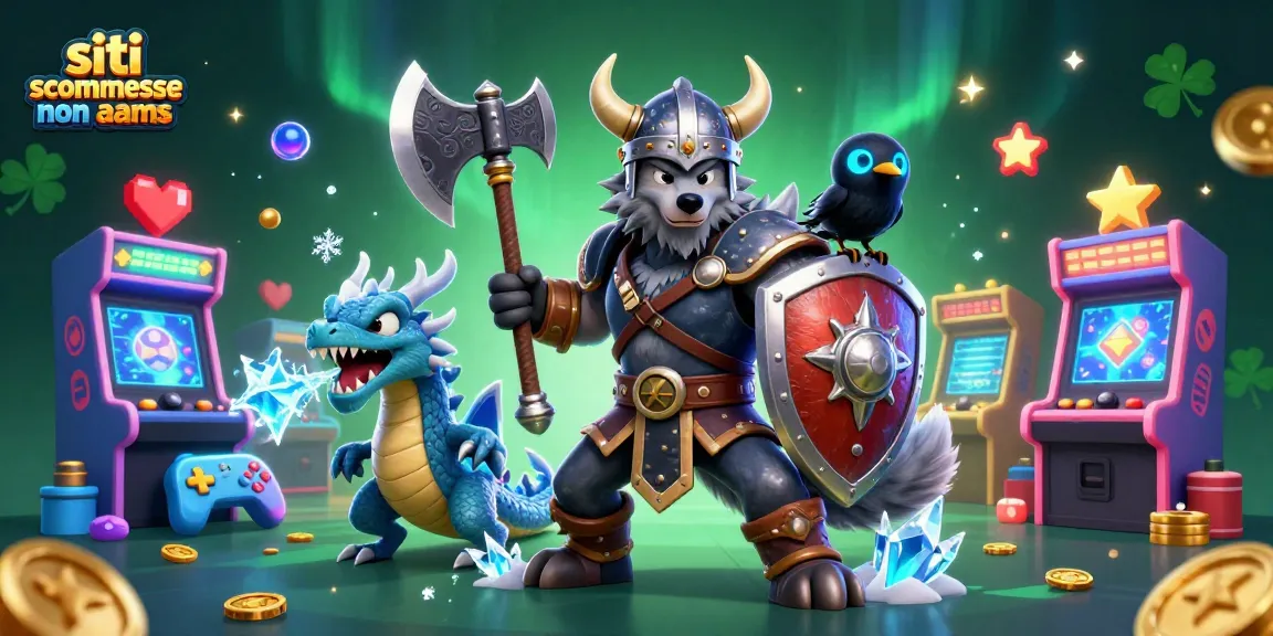 Scommetti nei migliori siti scommesse non AAMS con un guerriero lupo e un drago nel mondo del gioco.