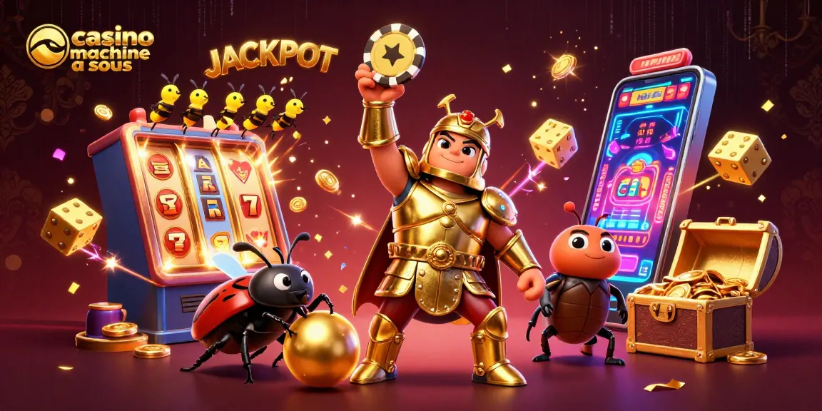Jouer à la machine à sous de casino avec des jackpots éclatants et des symboles animés.