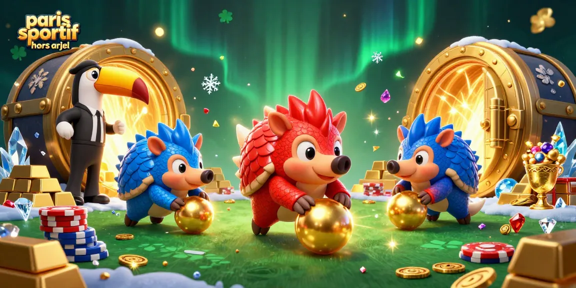 Pariez sur des paris sportifs hors ARJEL avec l'illustration dynamique de pangolins en compétition.