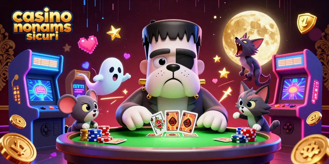 Gioca nei casino non aams sicuri, dove un bulldog Frankenstein distribuisce carte in un'atmosfera spettrale.