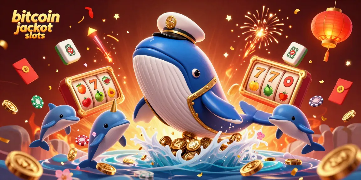 Winning the jackpot on bitcoin jackpot slots amidst animated sea creatures and festive elements.
