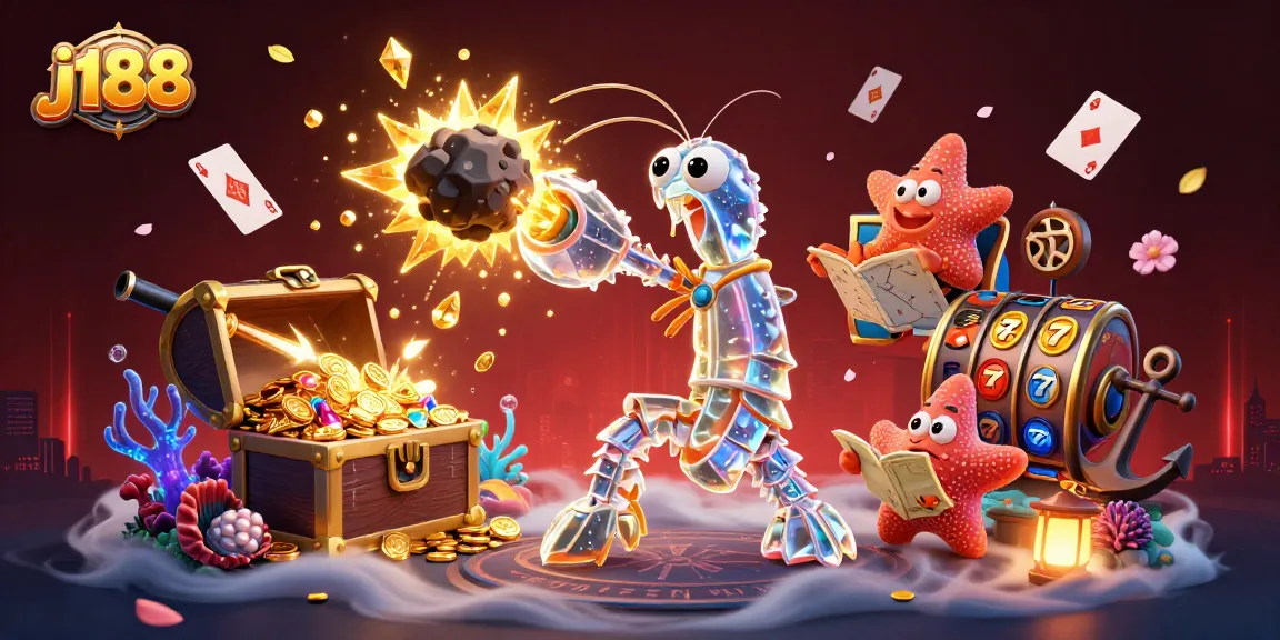 Experience j188 slots with a galactic samurai in action amidst gold coins and vibrant underwater treasures.