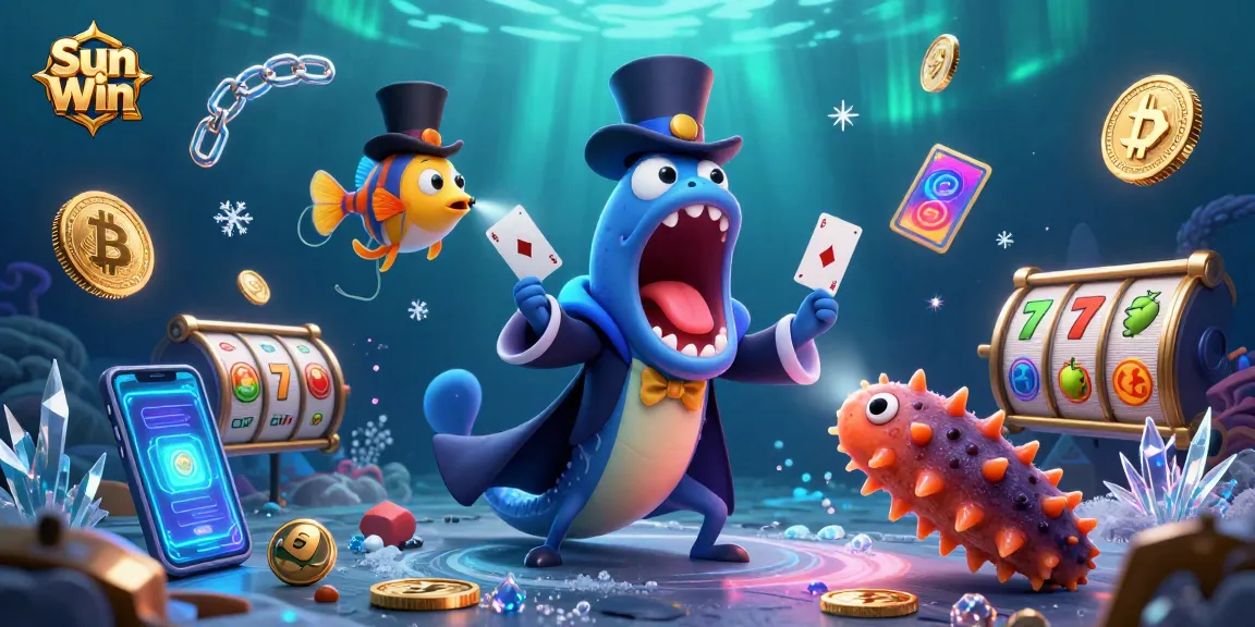 Players enjoy an immersive Sun Win gambling experience with engaging 3D deep-sea characters.