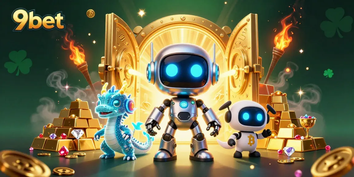 Experience vibrant gaming with the captivating 9bet cyberpunk mascot and treasures.
