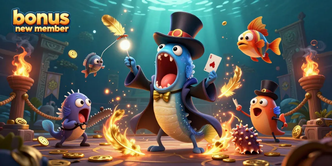 Engage with the bonus new member magic act featuring exciting underwater casino characters.
